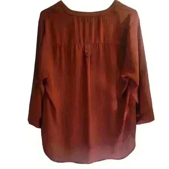 Torrid Women's Top Red Harper Georgette Popover 3/4 Sleeve Shirt Plus Size 0X - Picture 12 of 12